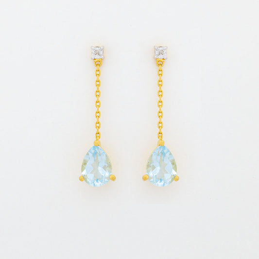 Blue Topaz Dangle Earrings