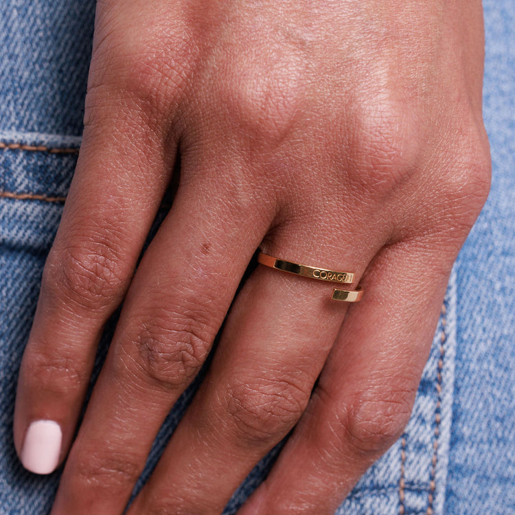 Coragem gold vermeil ring for courage