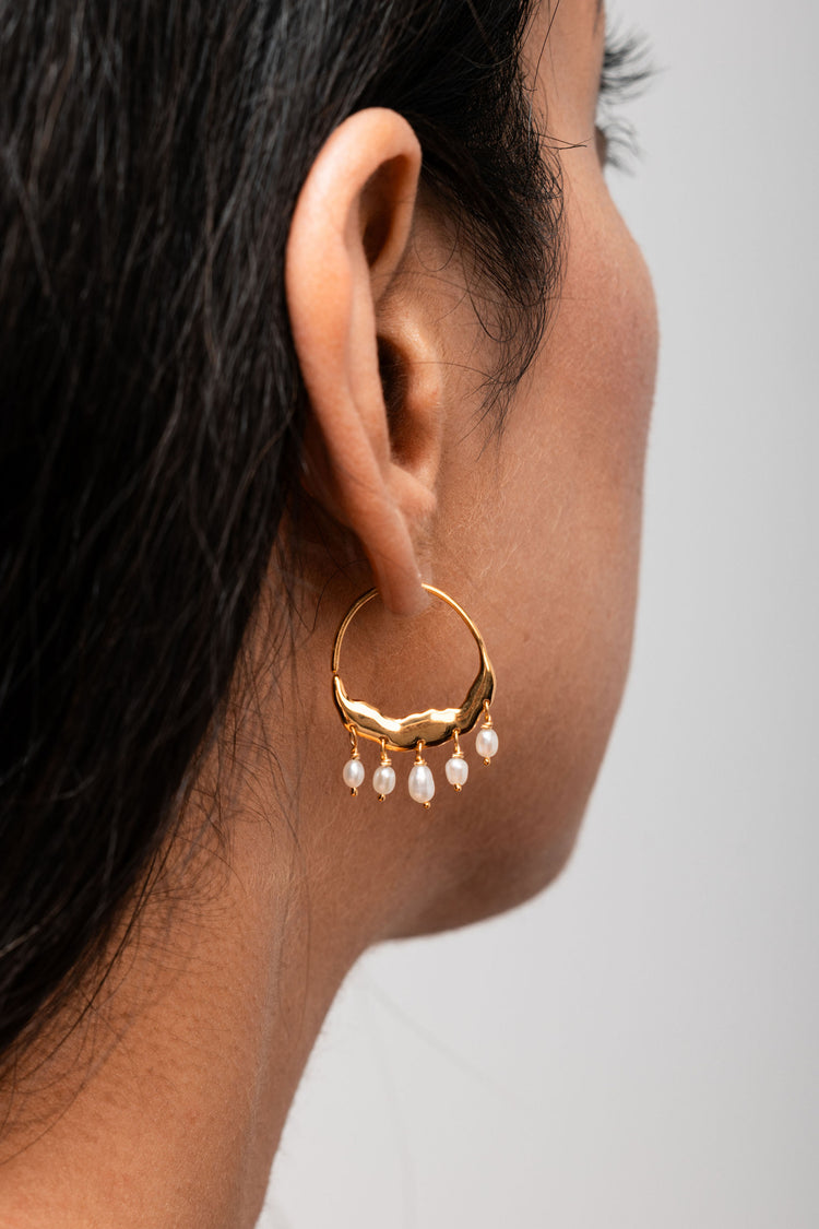 Pearl Hoop Earrings
