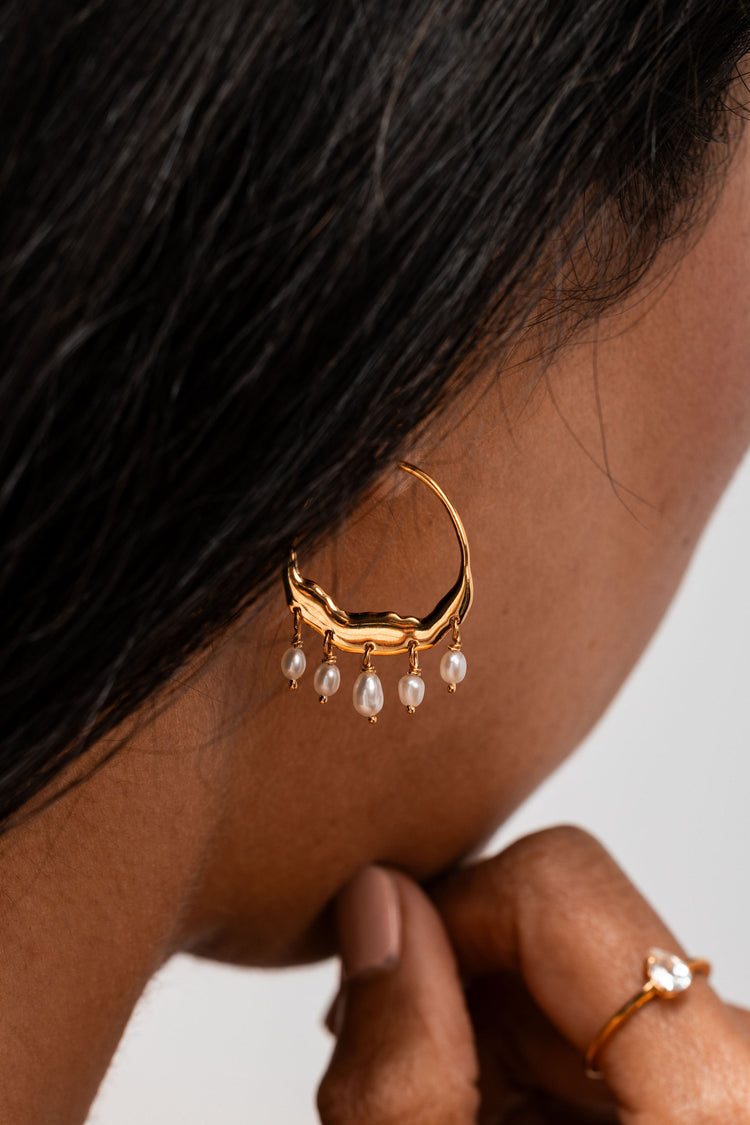Pearl Hoop Earrings