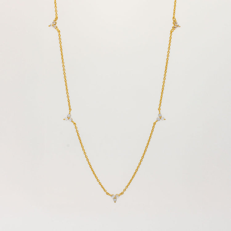 White Topaz Trillion Necklace