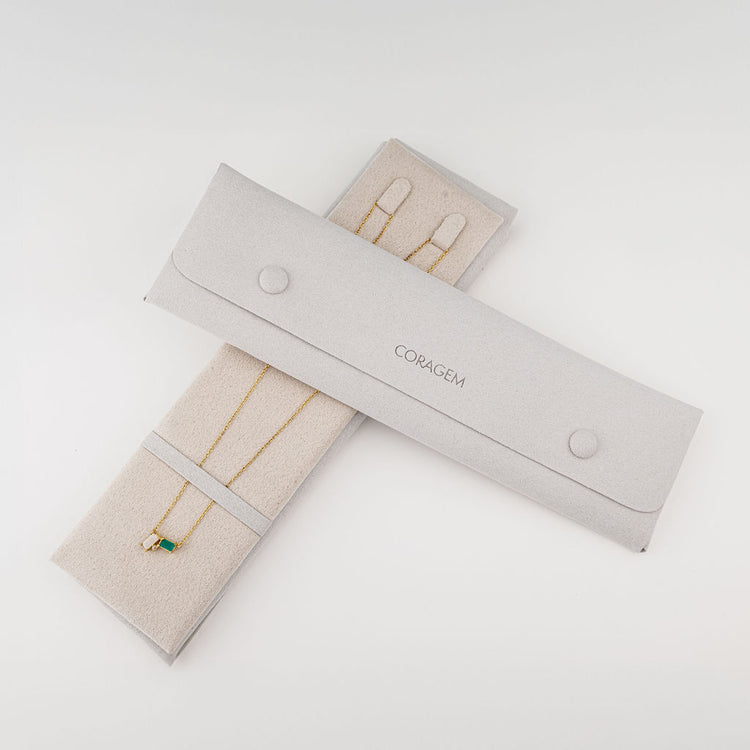 Grey necklace case for cluster necklace, gift for her