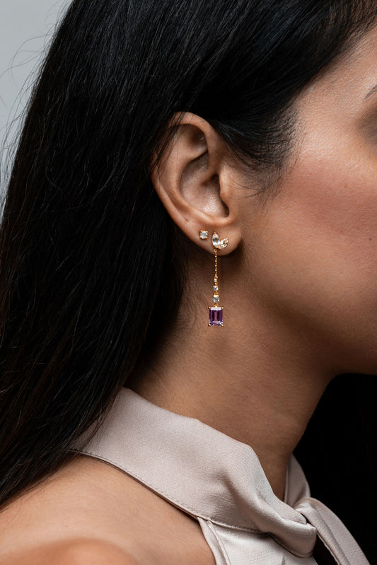 Pink Amethyst Convertible Earring