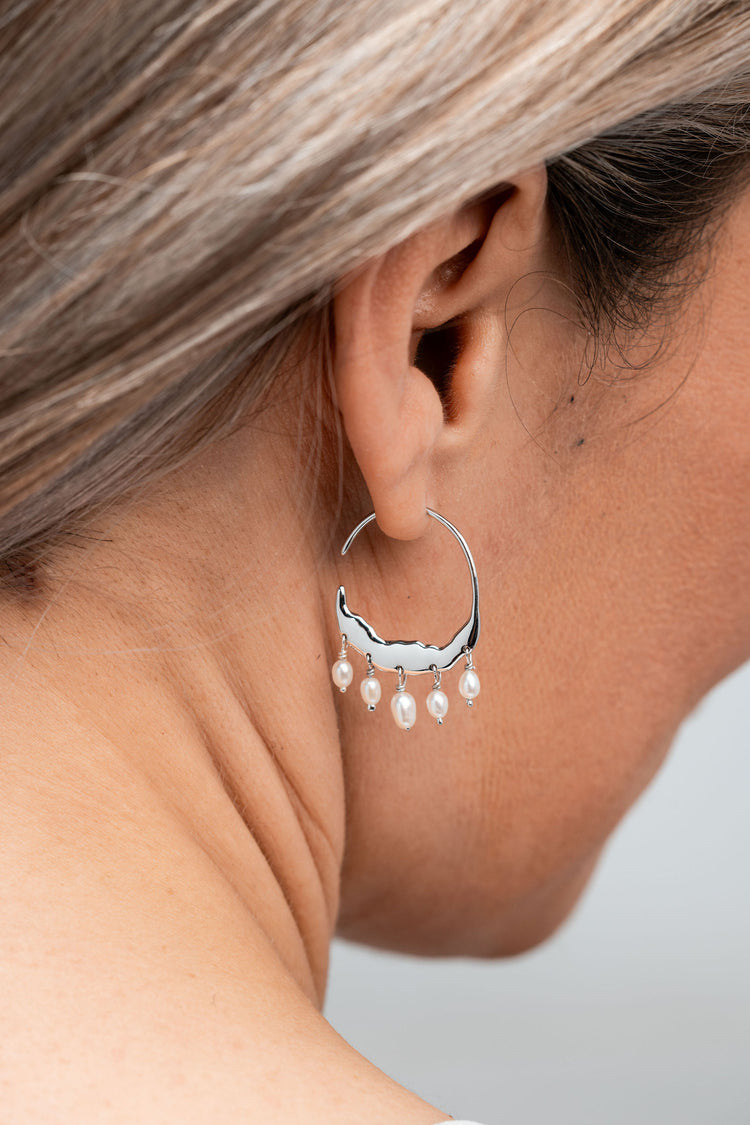 Pearl Hoop Earrings