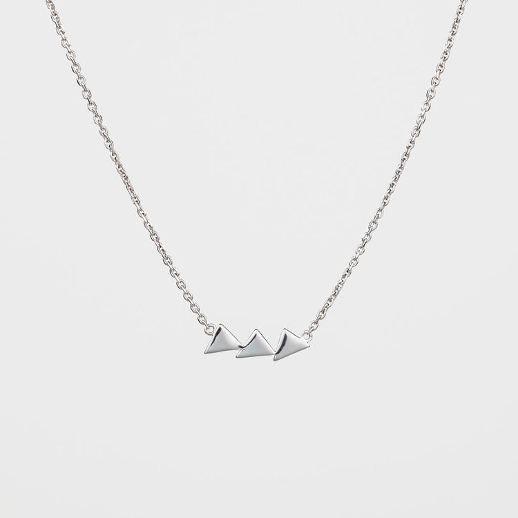 Silver triangle dainty necklace