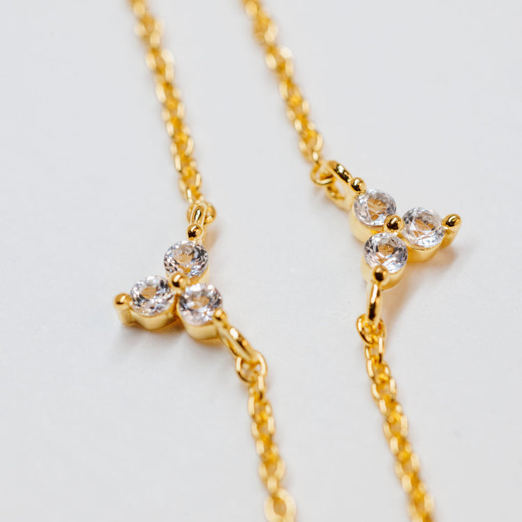 White Topaz Trillion Necklace