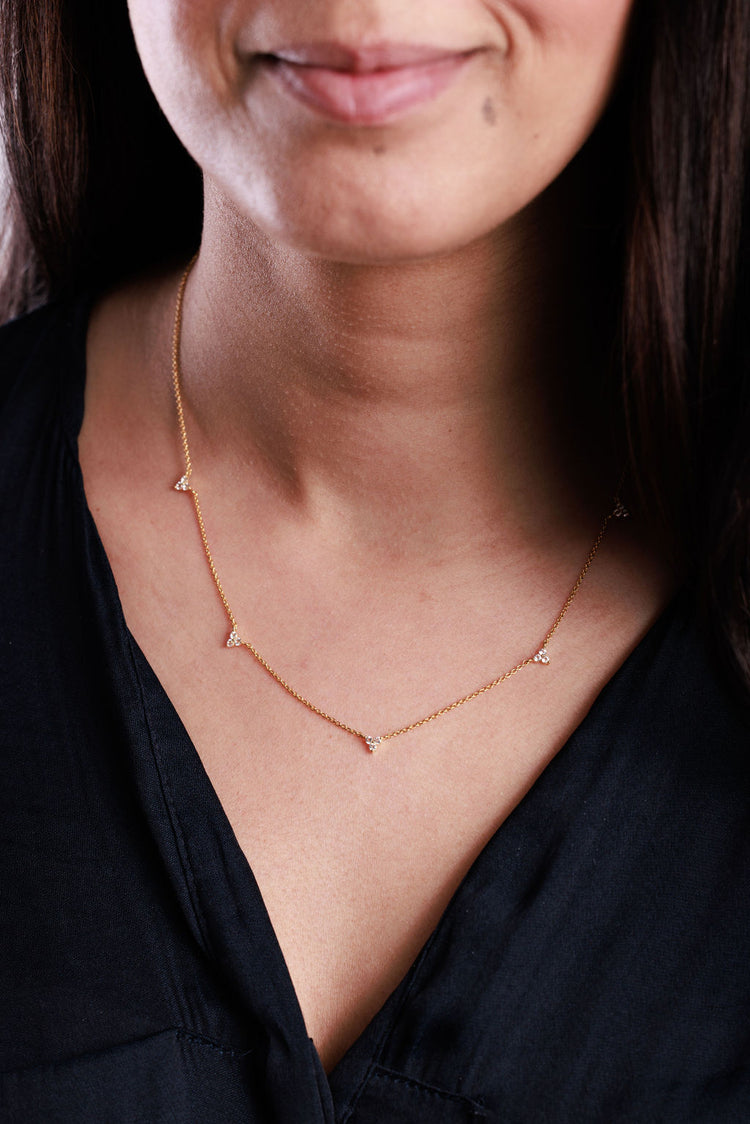 White Topaz Trillion Necklace