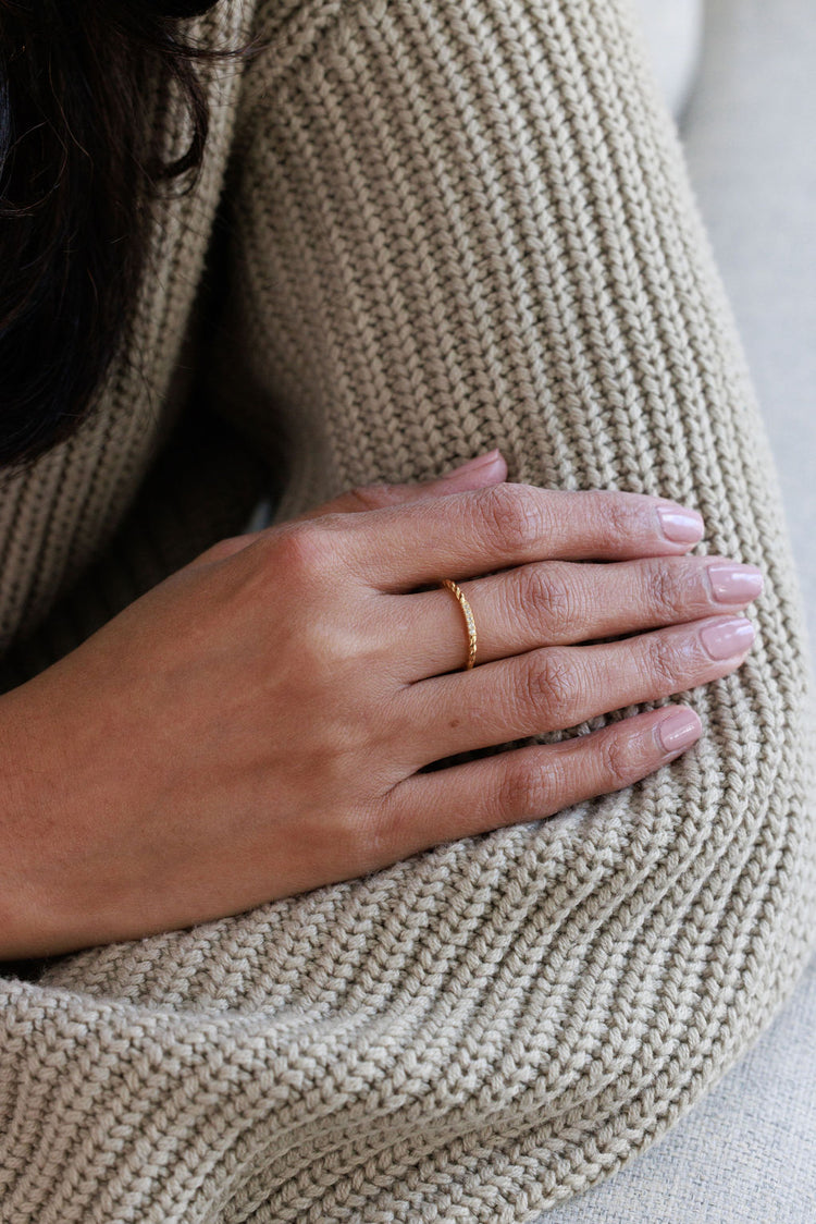 white topaz gemstone dainty stacking ring