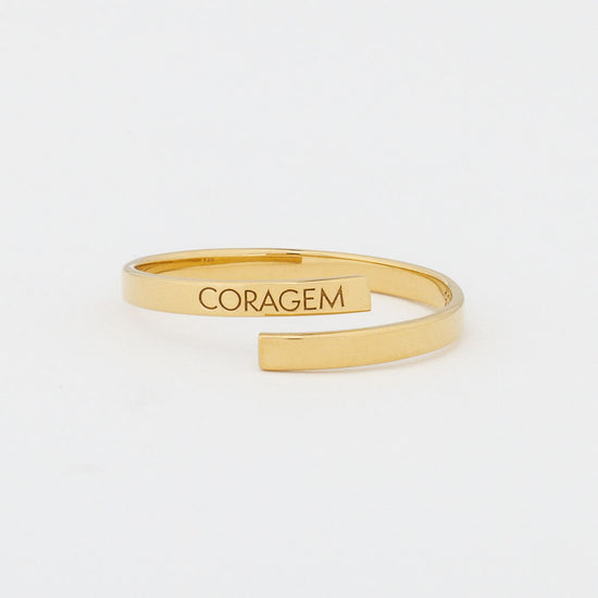 Inspiration Ring 'coragem' meaning courage in portuguese