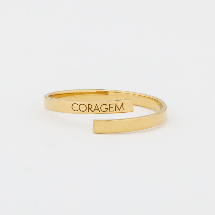 Inspiration Ring 'coragem' meaning courage in portuguese