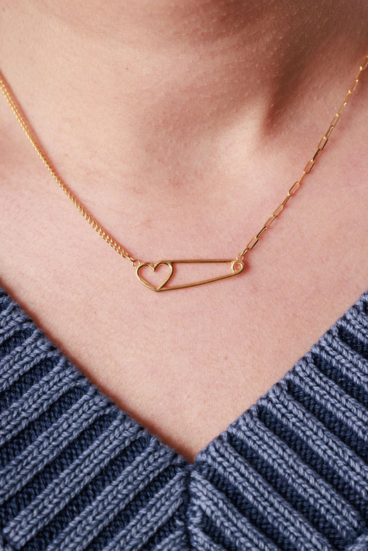 Heart Pin Necklace