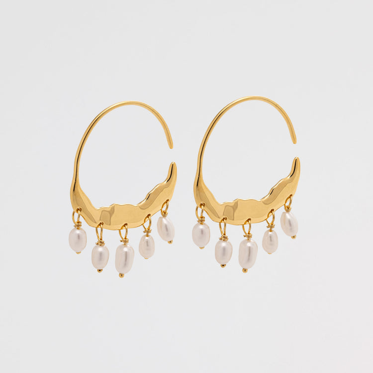 Pearl Hoop Earrings