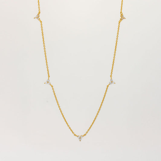 White Topaz Trillion Necklace