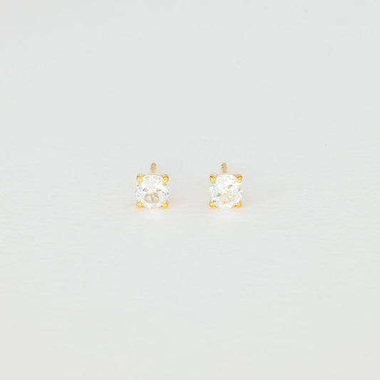 White Topaz Stud Earrings (Large)